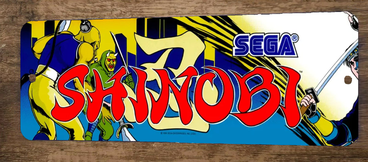 Shinobi Classic Arcade Marquee Banner 4x12 Metal Wall Sign Retro 1980s