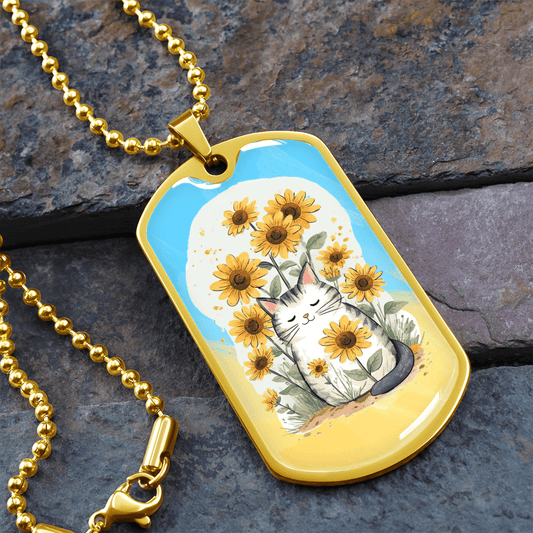 Sunflower Kitty Necklace