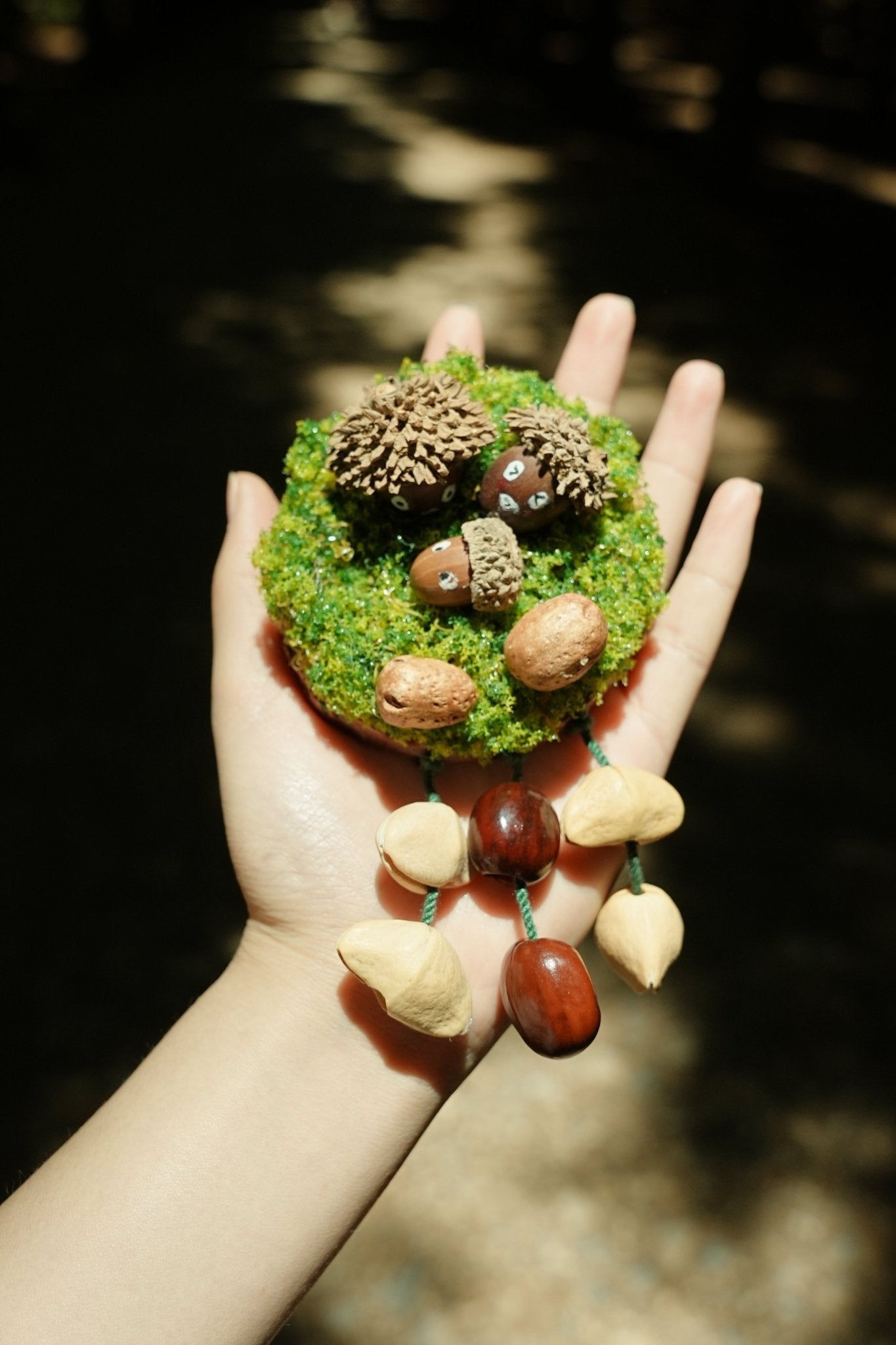 "Acorn Family" Moss Forest Fridge Magnet