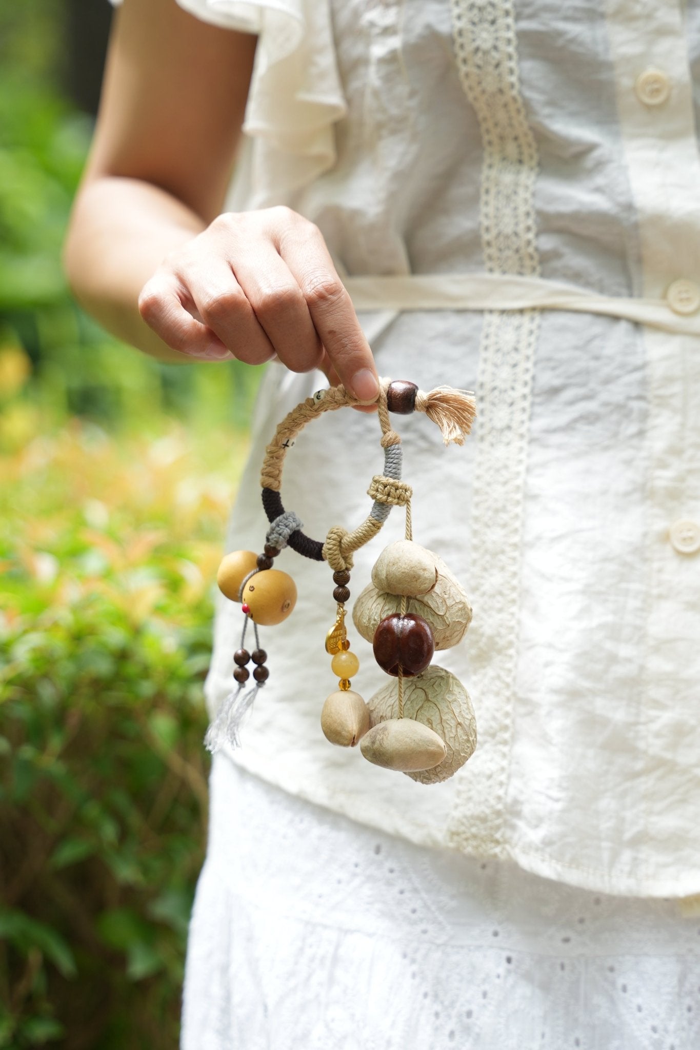 "Harvest Circle" Woven Ring Gourd Charm