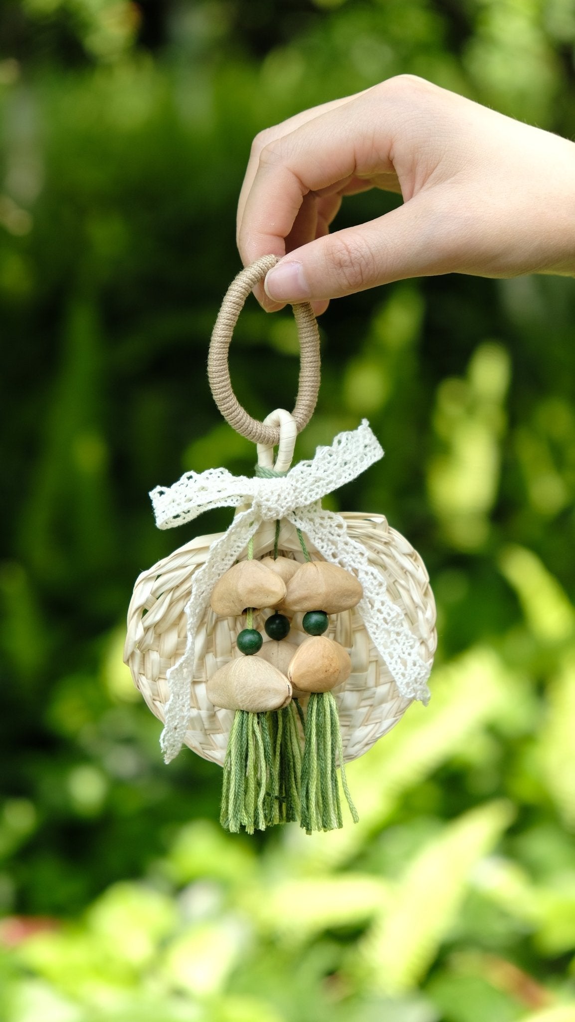 "Meadow Breeze" Woven Straw Fan Ornament