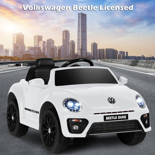 12V Electric Ride-On Volkswagen Beetle Car for Toddlers with Remote Control