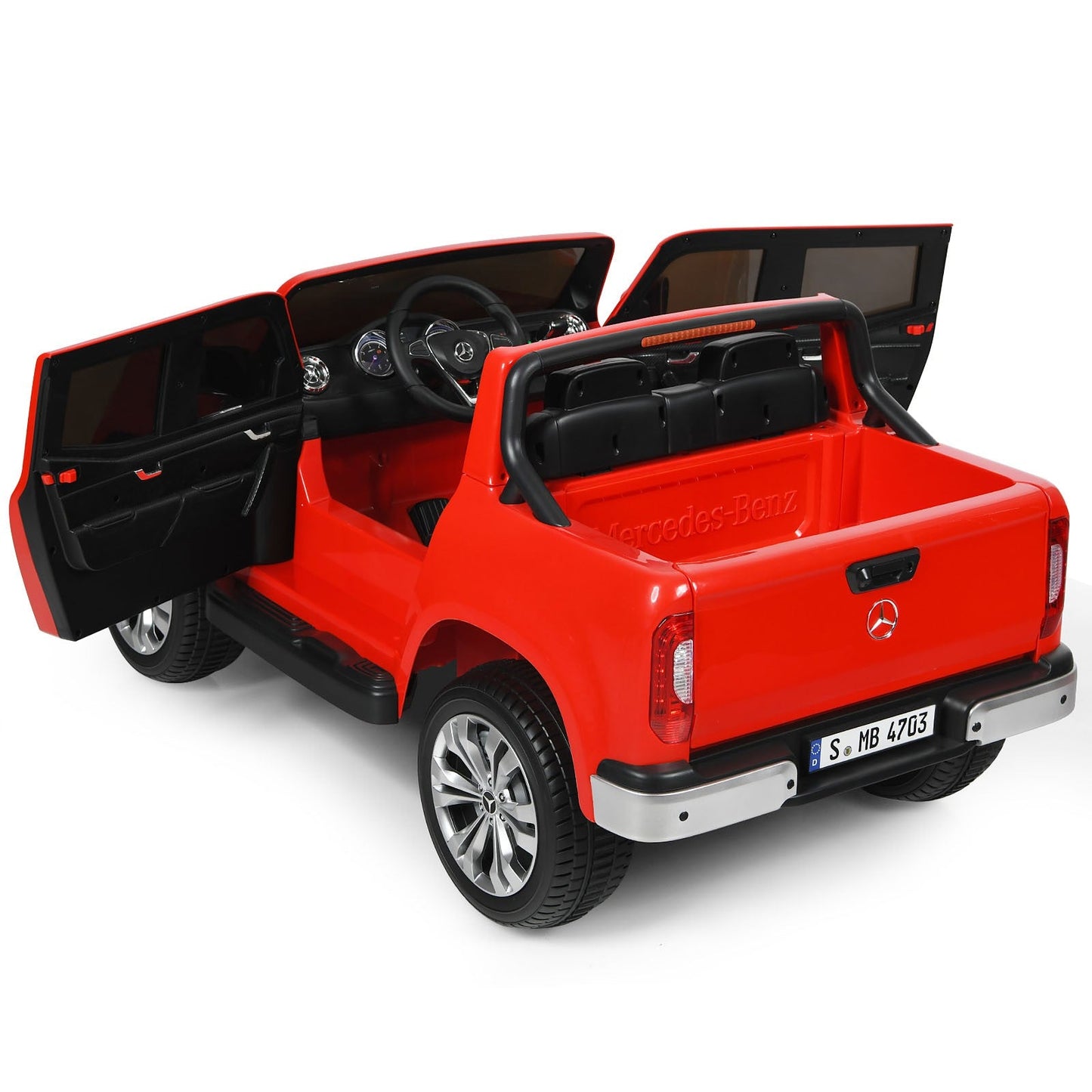 2-Seater Electric Kids Ride-On Licensed Red Benz Toy Car