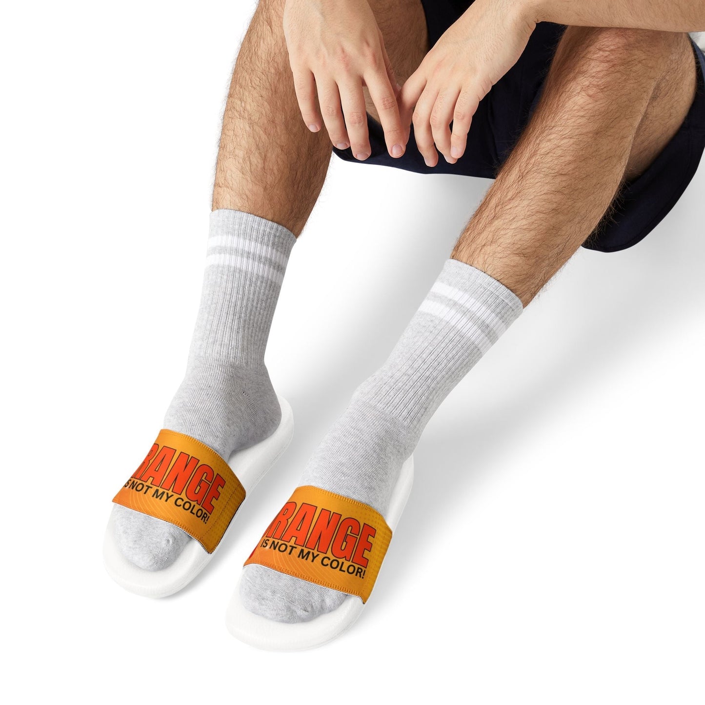 Orange Is Not My Color Sandals | Funny Men’s Slide Sandals
