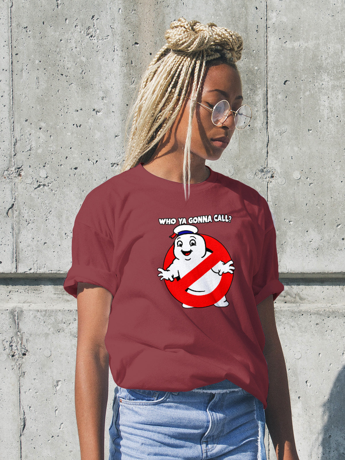 Who Ya Gonna Call Ghostbusters Marshmallow Man Mens T Shirt Gildan