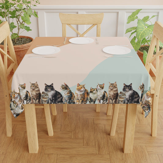 Watercolor Cat Lover's Tablecloth