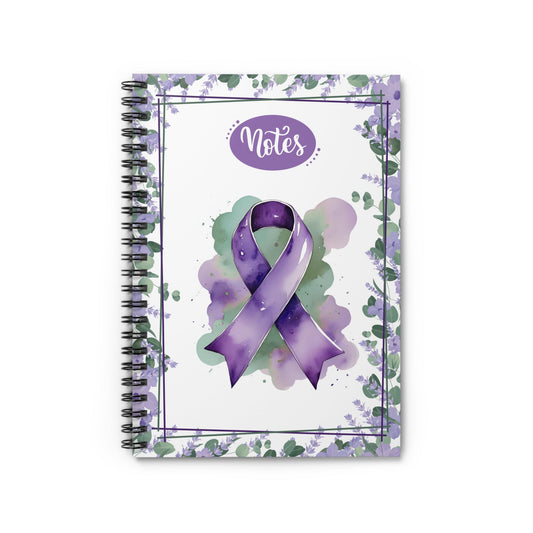 Watercolor Purple Ribbon Spiral-Bound Notebook for Creative Note-Taking