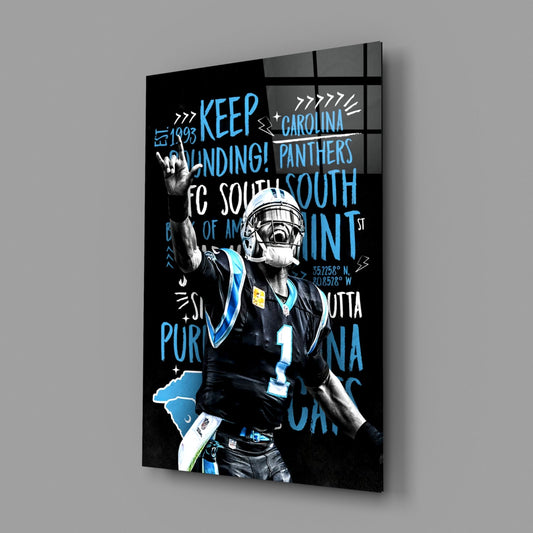 Cam Newton Glass Wall Art