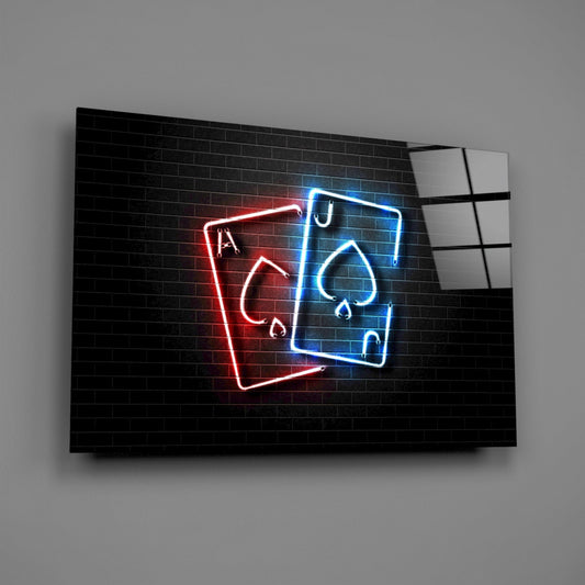 Ace and Joker Glass Wall Art