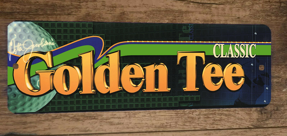 Golden Tee Classic 4x12 Inch Metal Arcade Game Marquee Wall Sign