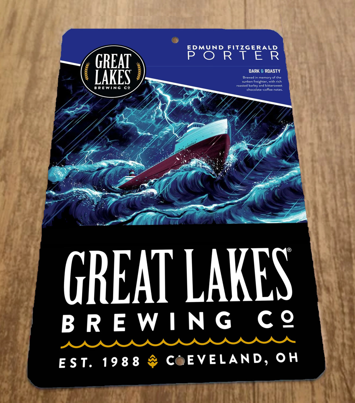 Edmund Fitzgerald Porter Beer Great Lakes Brewing 8x12 Metal Wall Bar Sign