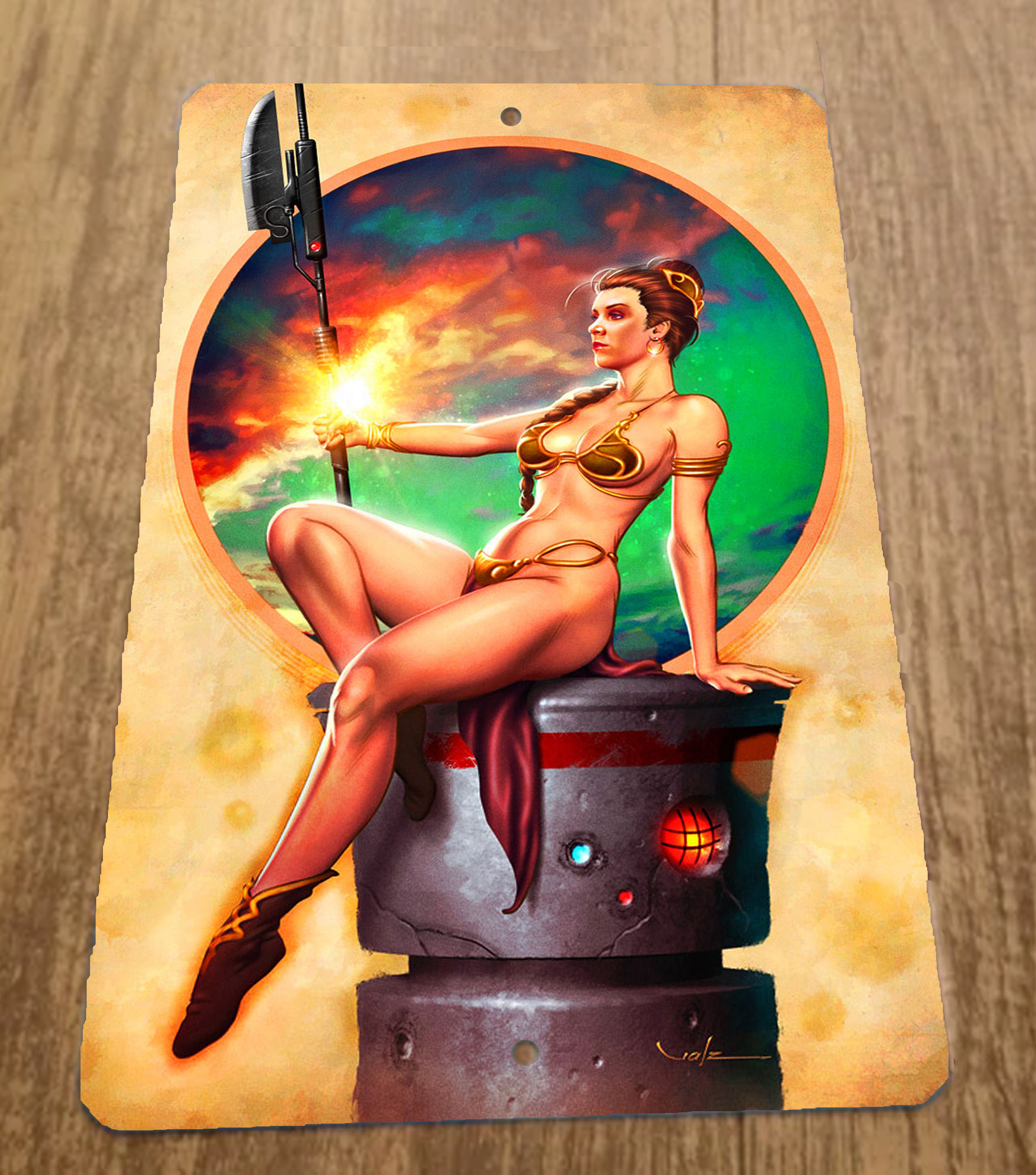 Slave Leia Artwork Star Wars Return of the Jedi Princess 8x12 Metal Wa –  Sign Junky