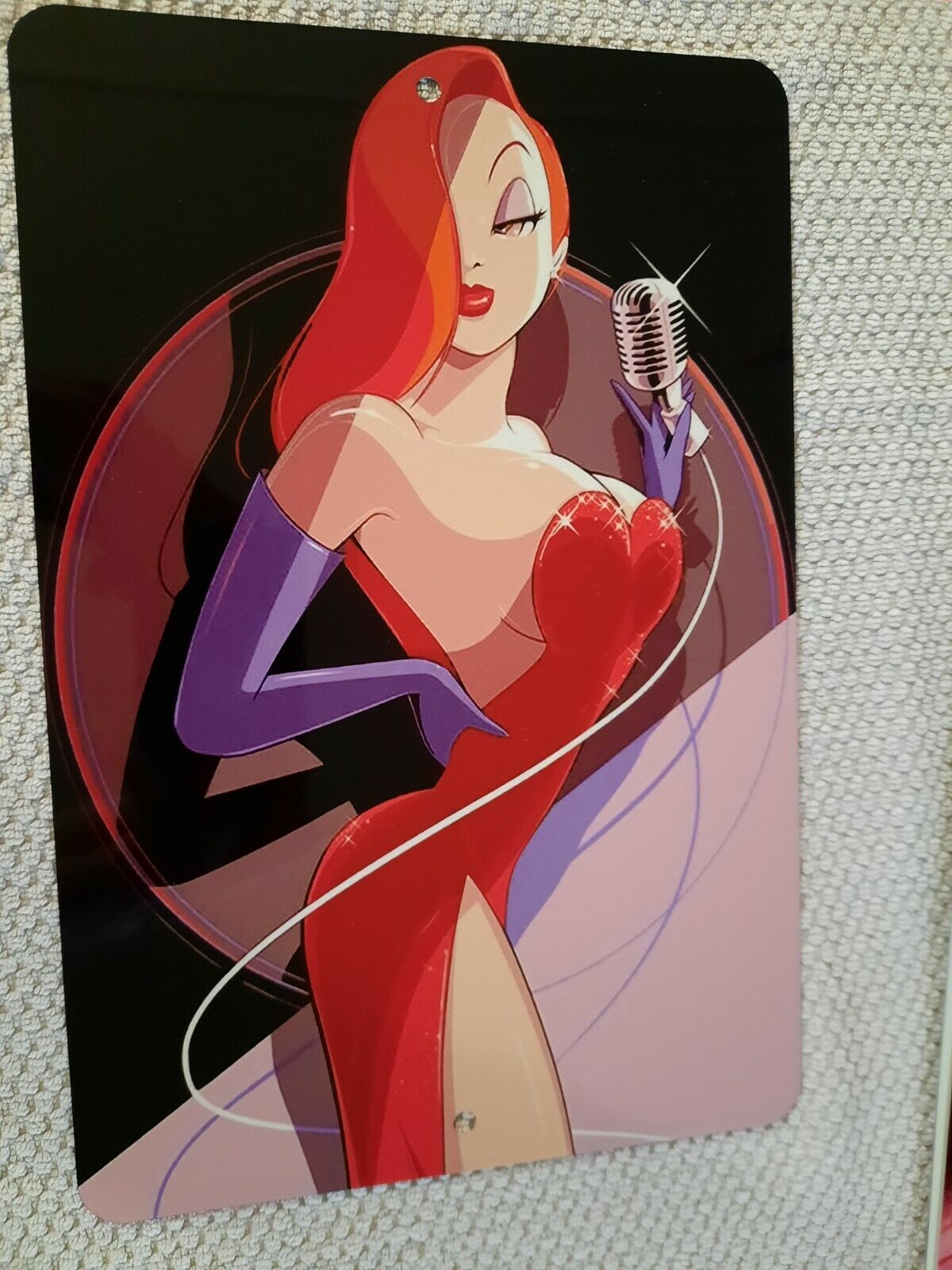 Jessica Rabbit Who Framed Roger Cartoon Movie Poster Art 8x12 Metal Wall Sign