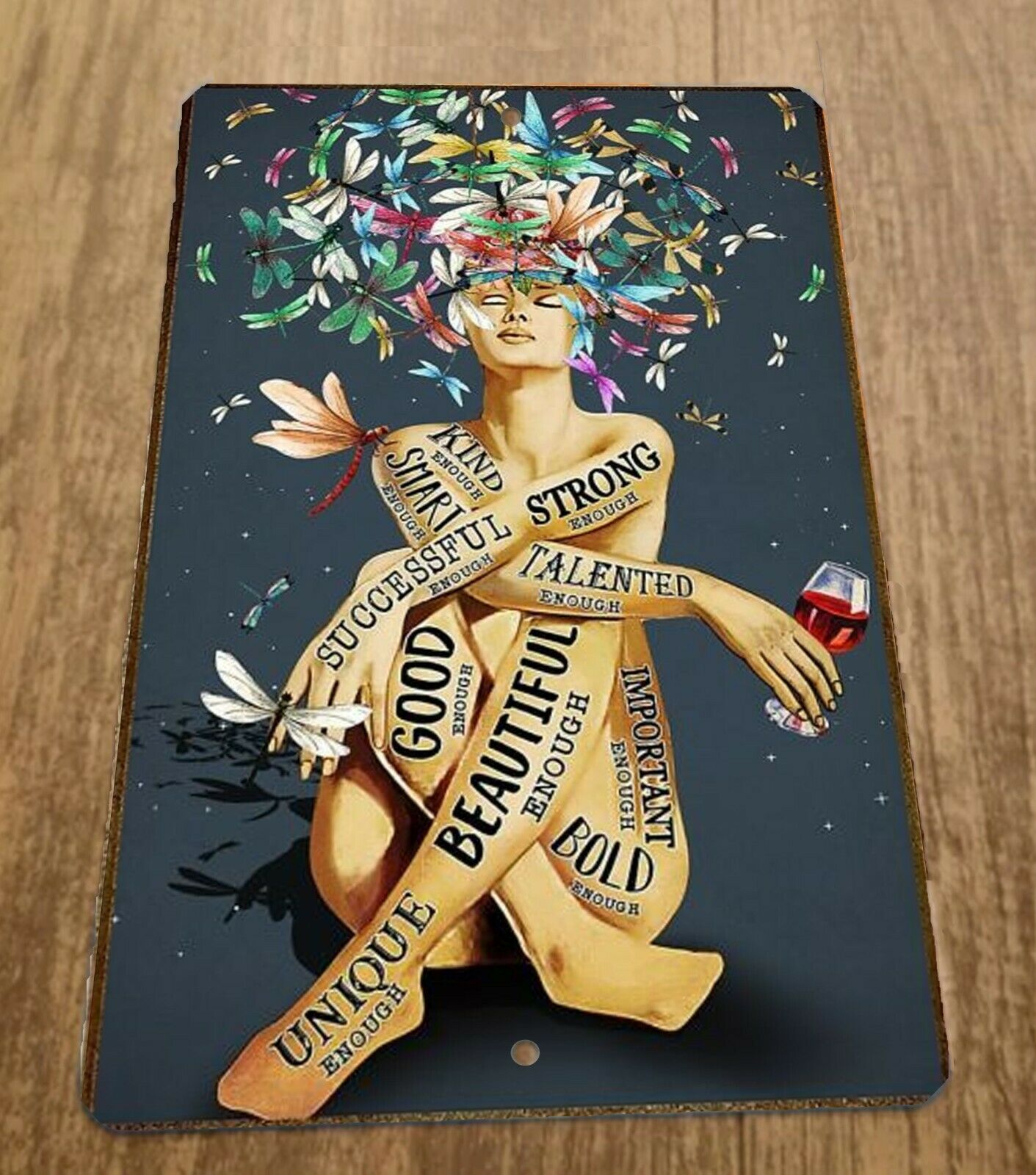 Strong Beautiful Unique Successful Bold Talented Woman 8x12 Metal Wall Sign