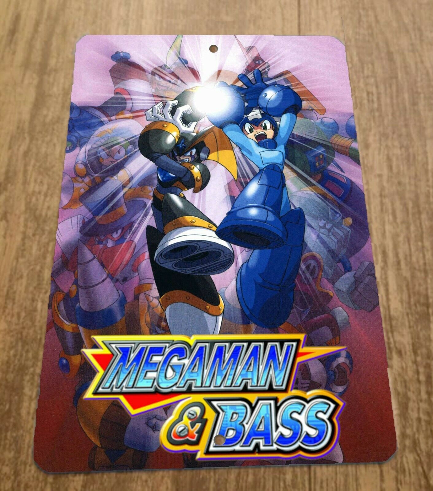 Mega Man and Bass Video Game Artwork 8x12 Metal Wall Sign Megaman Retro 80s Arcade