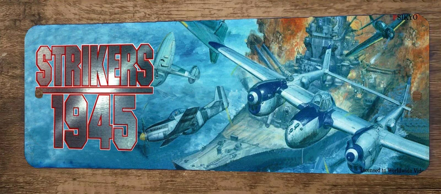 Strikers 1945 Arcade 4x12 Metal Wall Video Game Marquee Banner Sign