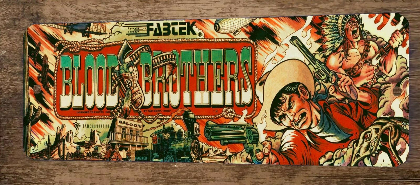Blood Brothers Arcade Video Game 4x12 Metal Wall Sign Marquee Banner Poster