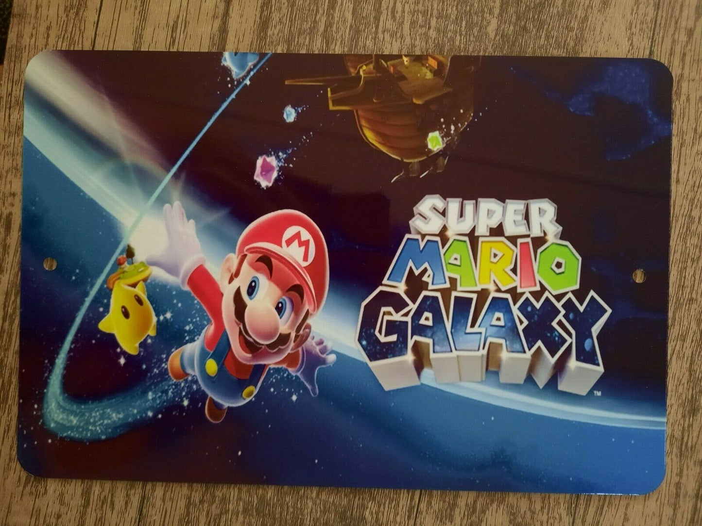 Super Mario Galaxy 8x12 Metal Wall Sign Retro 80s