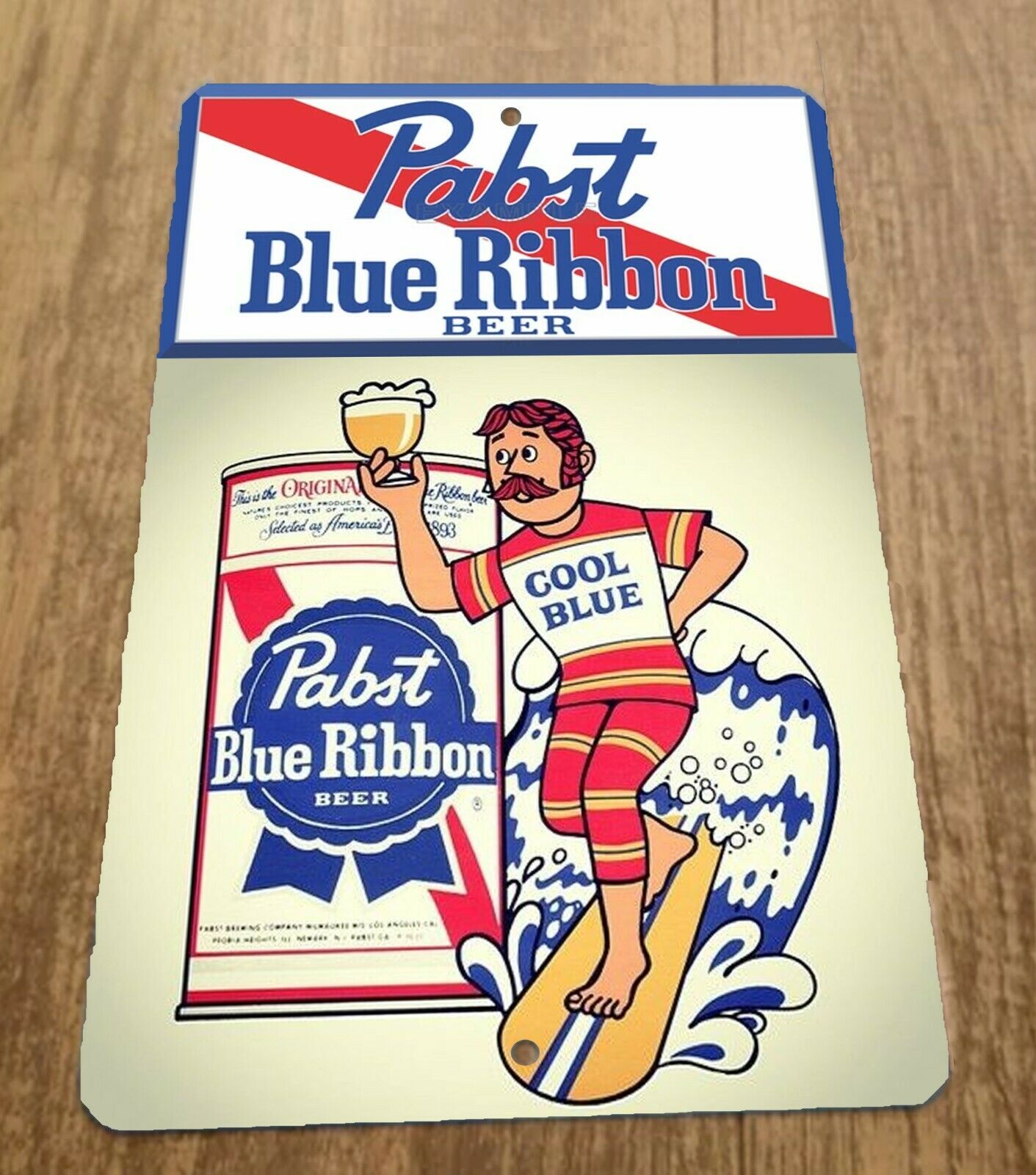 Vintage PBR Cool Blue Pabst Blue Ribbon Beer Ad 8x12 Metal Wall