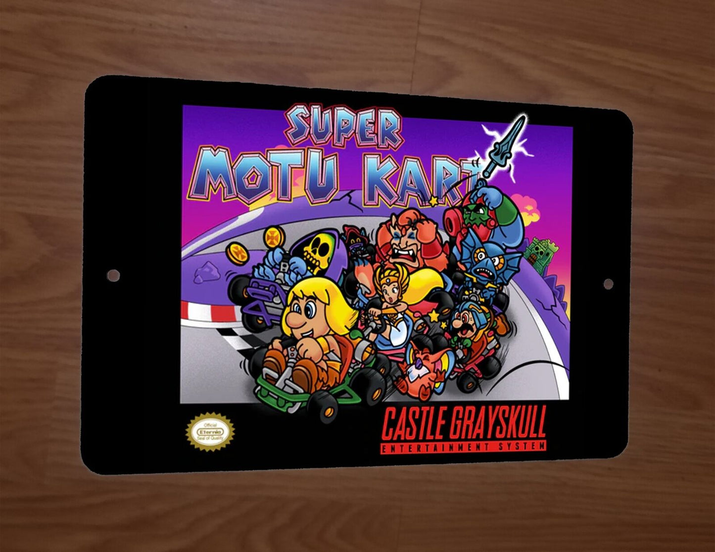 Super MOTU Kart Funny Mario Masters of the Universe Parody 8x12 Metal Wall Sign