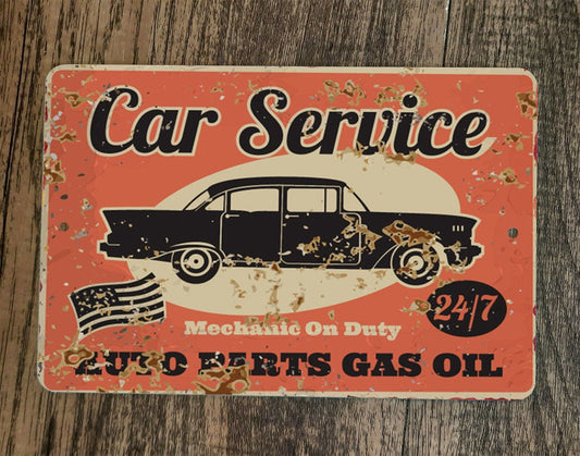 Car Service Auto Parts Gas Oil  8x12 Metal Wall Sign Garage Poster