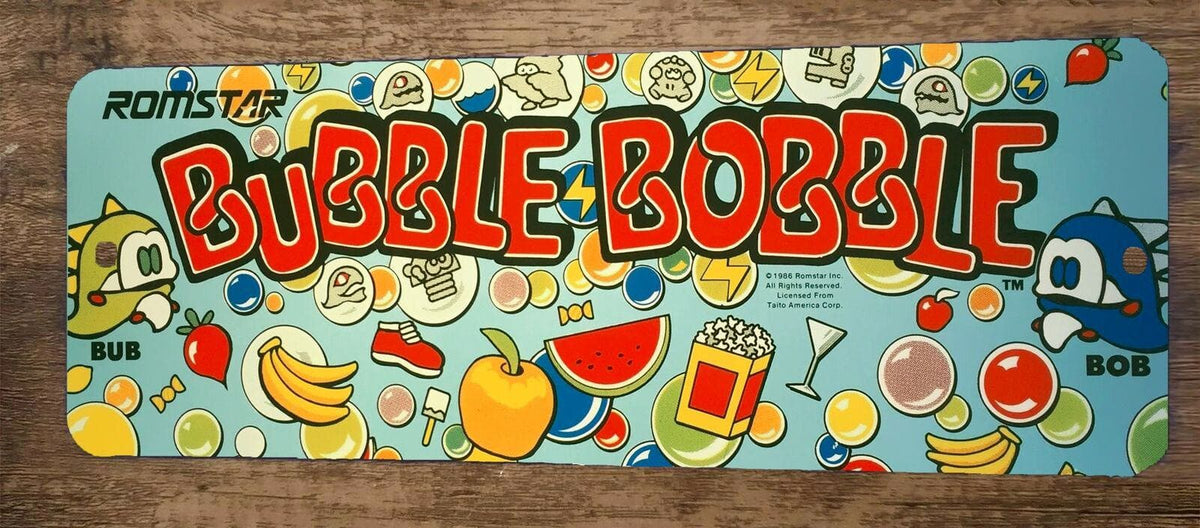 Bubble Bobble Arcade Video Game 4x12 Metal Wall Sign Marquee Banner Poster #2