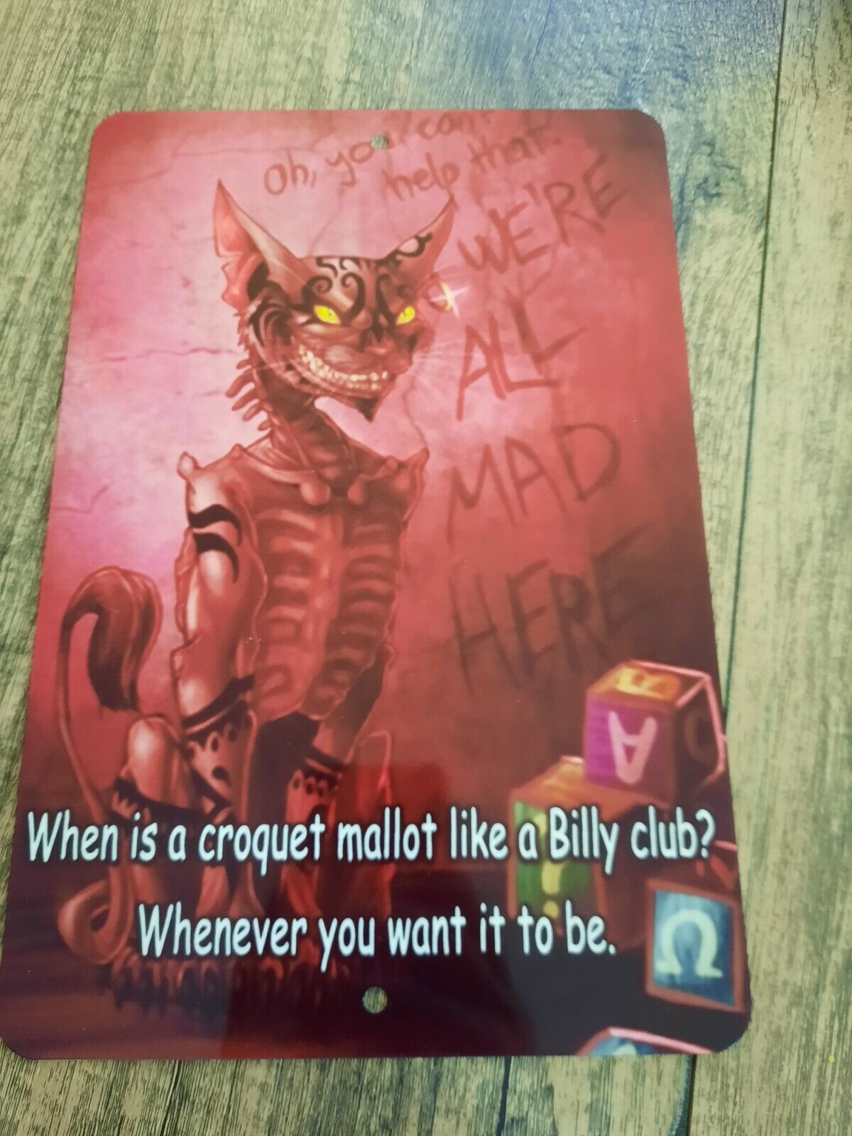 Cheshire Cat from Alice PC Game 8x12 Metal Wall Sign Video Game Arcade