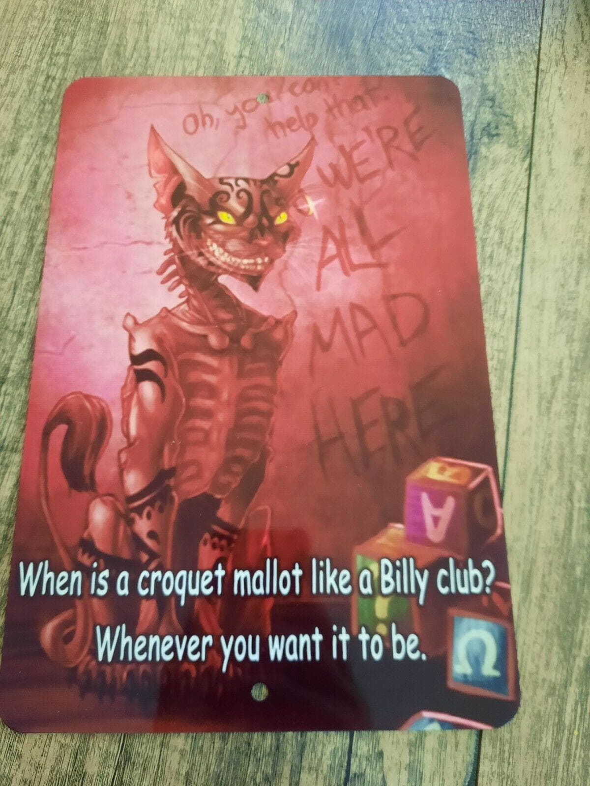 Cheshire Cat from Alice PC Game 8x12 Metal Wall Sign Video Game Arcade