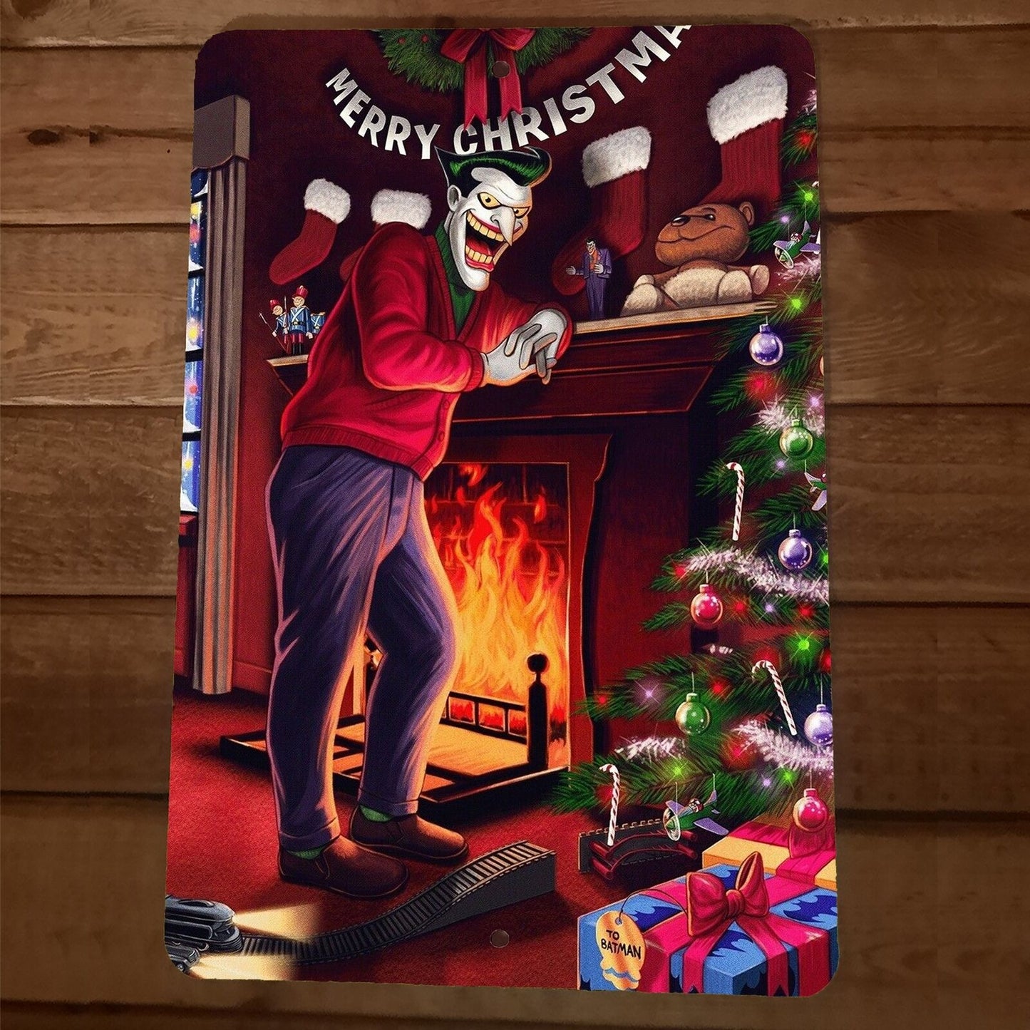 Merry Christmas Xmas Joker 8x12 Metal Wall Sign