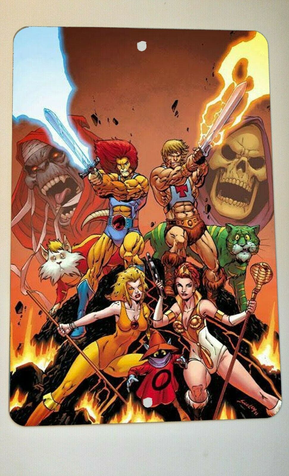 Retro 80s Thundercats He Man Skeletor Mumm Ra Lion O 8x12 Metal Wall Sign