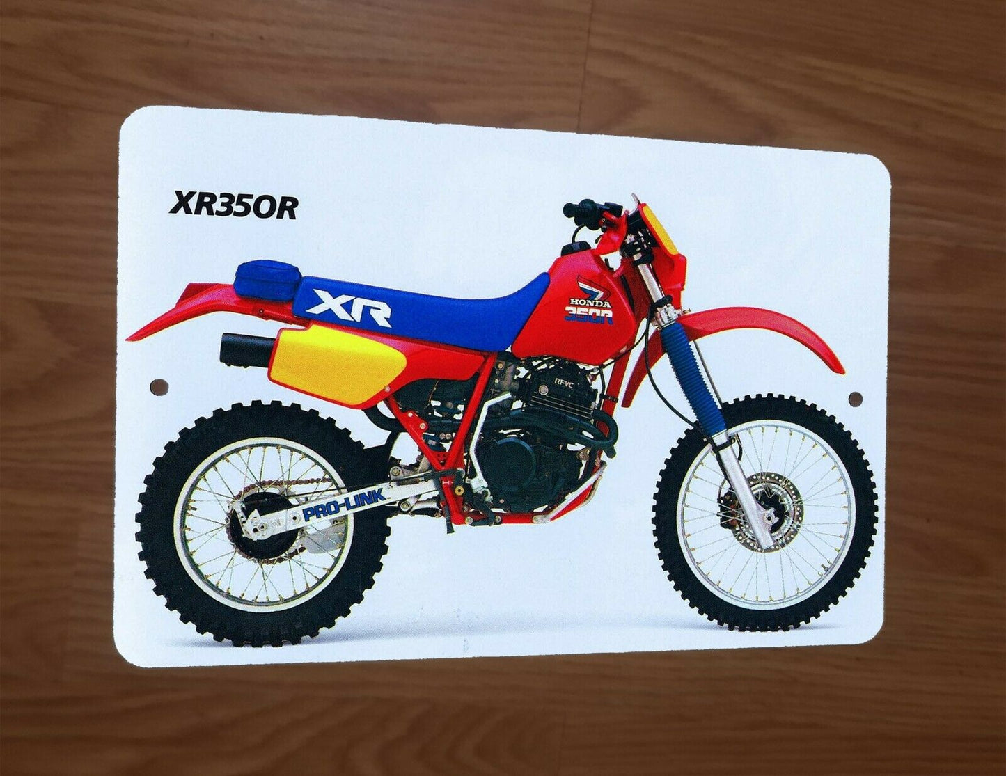 1985 Honda XR350R Motocross Motorcycle Dirt Bike Photo 8x12 Metal Wall Sign Garage Poster