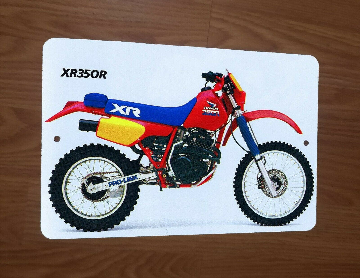 1985 Honda XR350R Motocross Motorcycle Dirt Bike Photo 8x12 Metal Wall Sign Garage Poster
