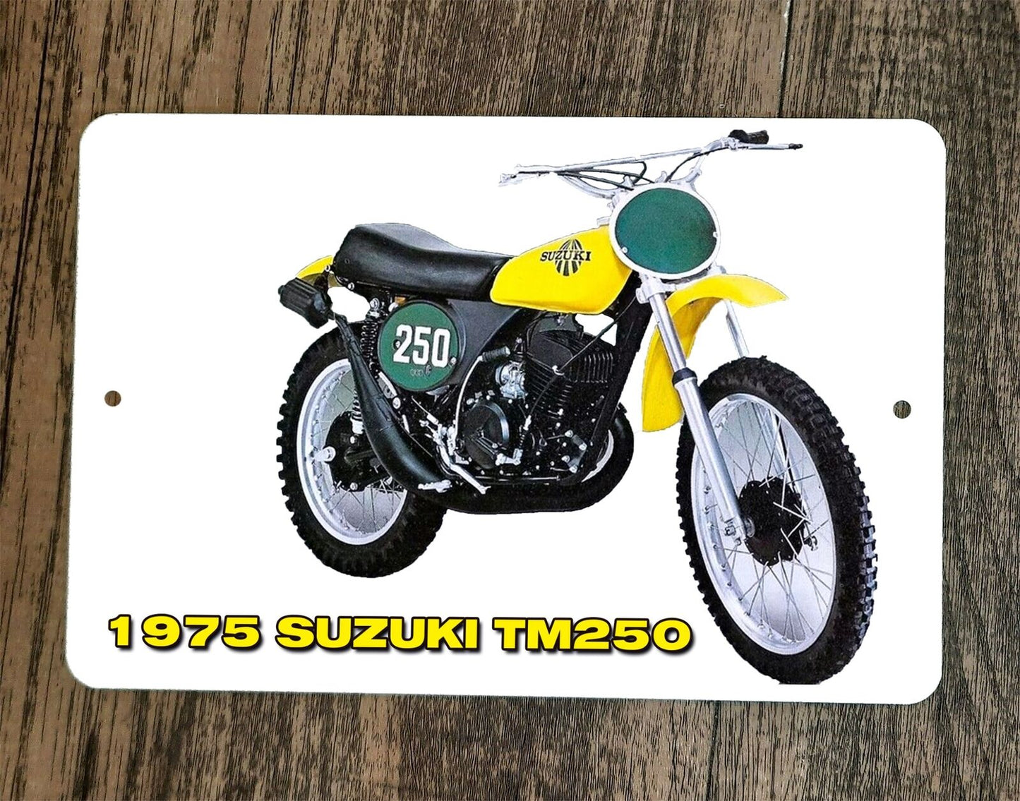 1975 Suzuki TM25 Dirt Bike Motocross Motorcycle 8x12 Metal Wall Garage Sign