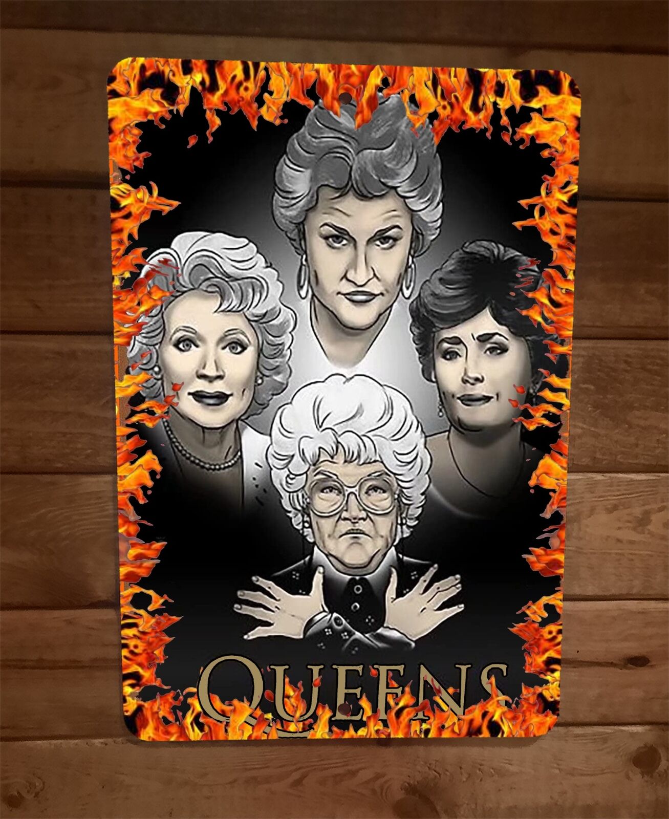 Golden Queens Girls 8x12 Metal Wall Sign Poster