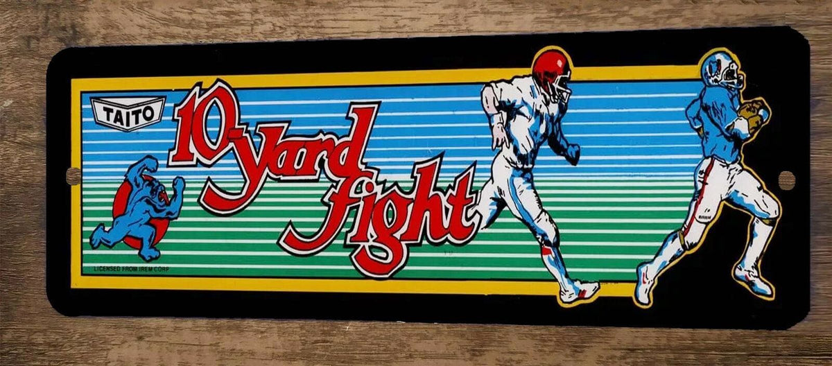 10 Yard Fight Arcade 4x12 Metal Wall Video Game Marquee Banner Sign