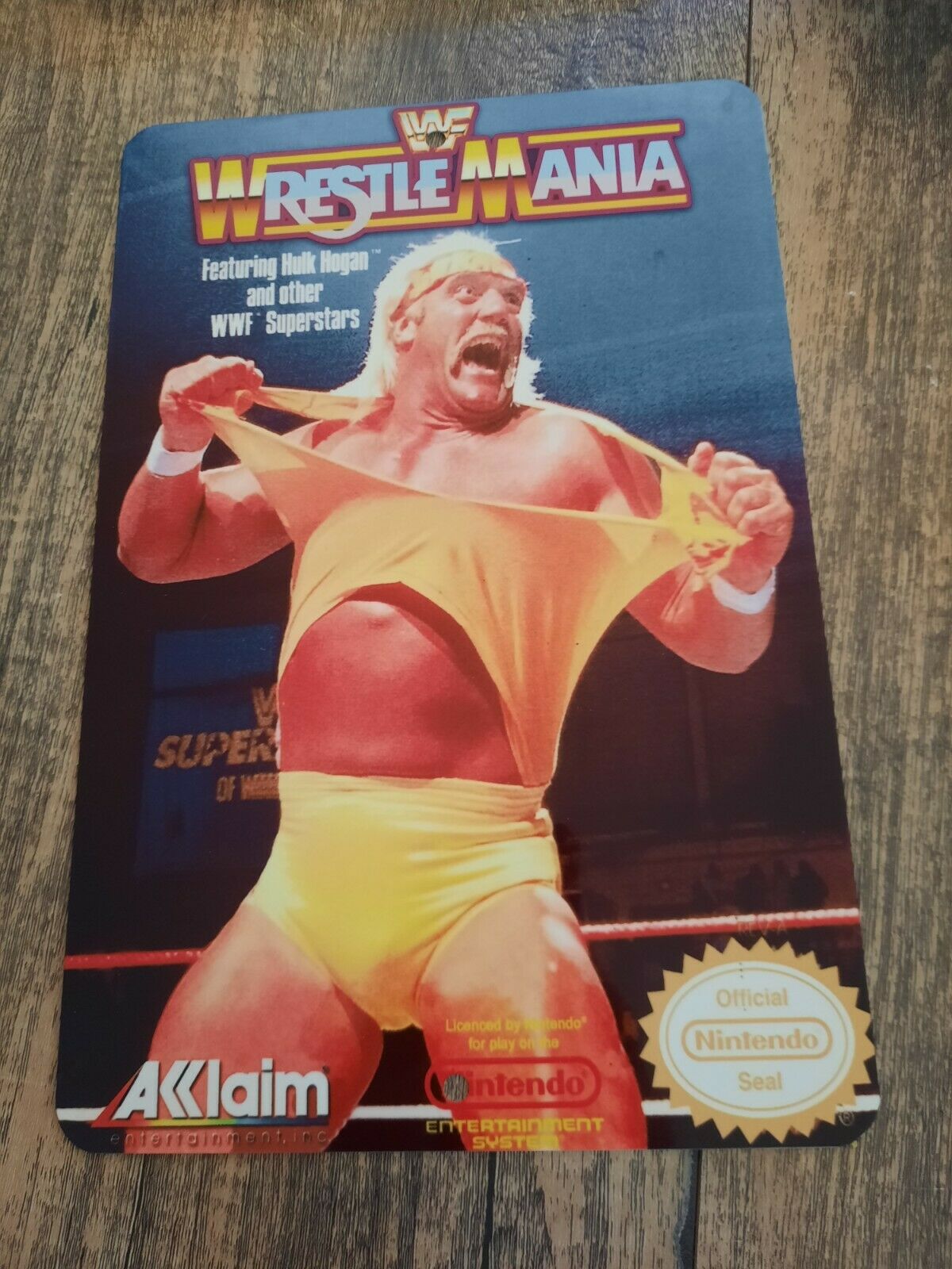 WWF Wrestlemania Nintendo Box Cover 8x12 Metal Wall Sign Fighting Arcade Video Game