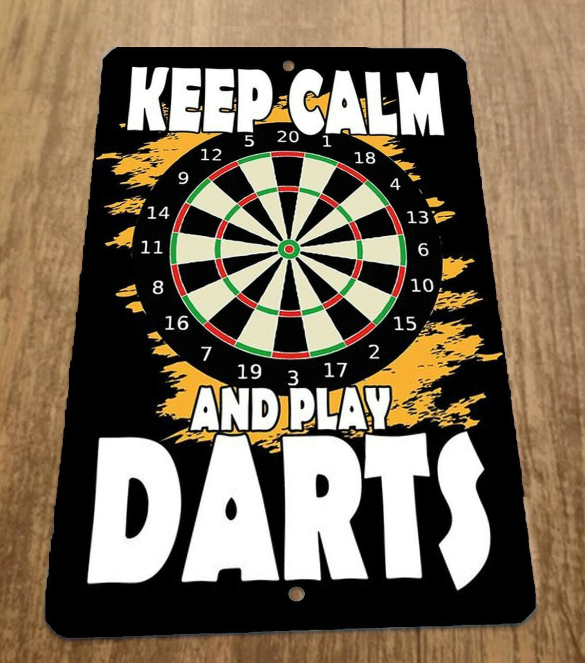 Keep Calm and Play Darts 8x12-Inch Metal Wall Sign for Sports Bars