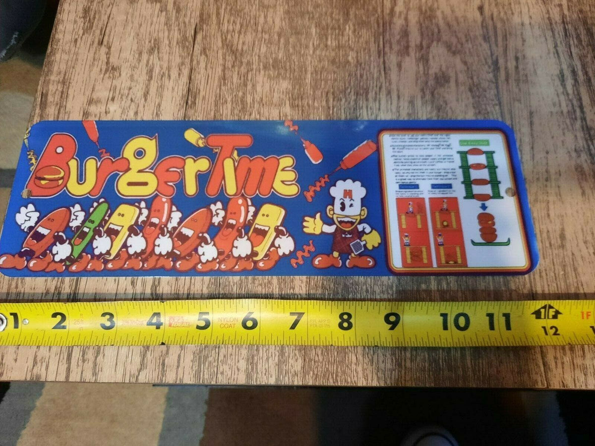 Burgertime Classic Arcade Video Game Marquee Banner 4x12 Metal Wall Sign #2 Retro 80s