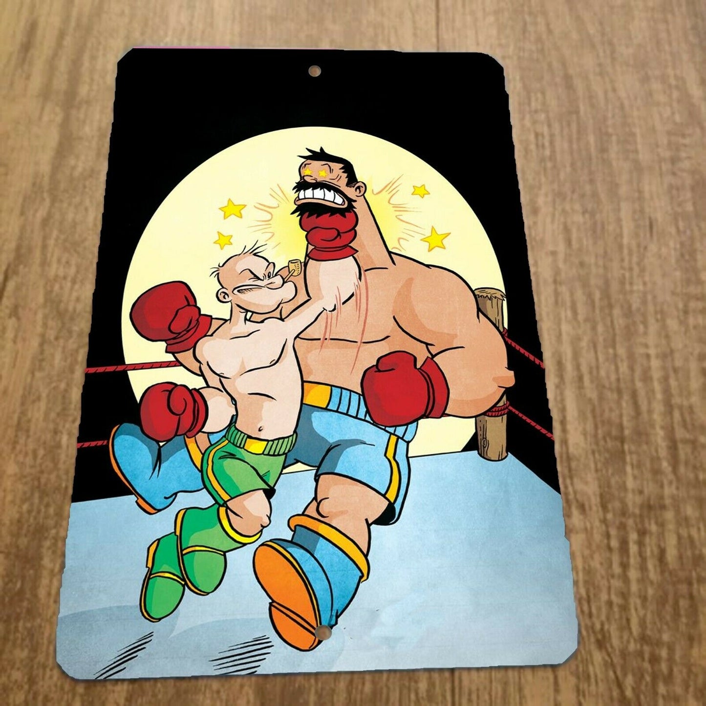 Popeye Uppercut Knockout Bluto Boxing 8x12 Metal Wall Sign Classic Cartoon Misc Comics Hanna Barbera