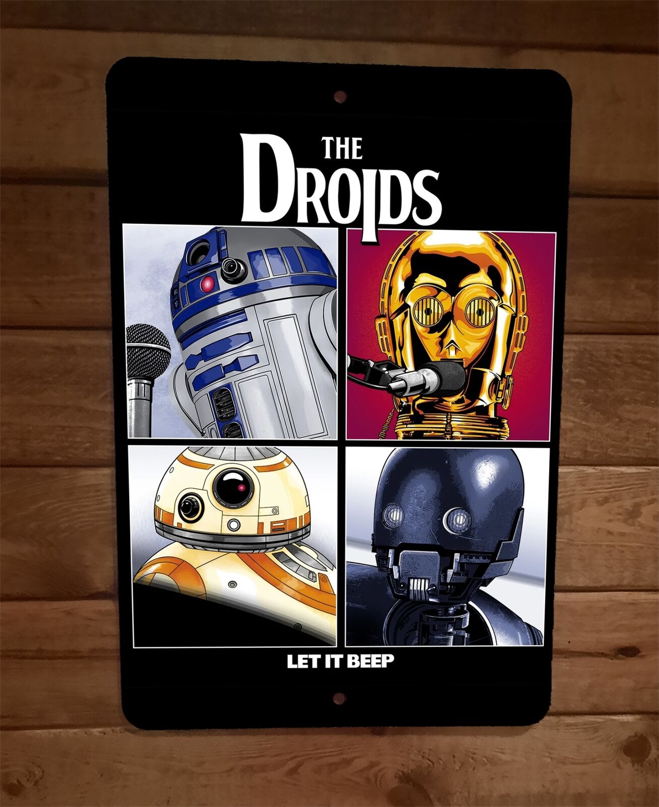 The Droids Let it Beep Star Wars Beatles Parody 8x12 Metal Wall Sign Star Wars