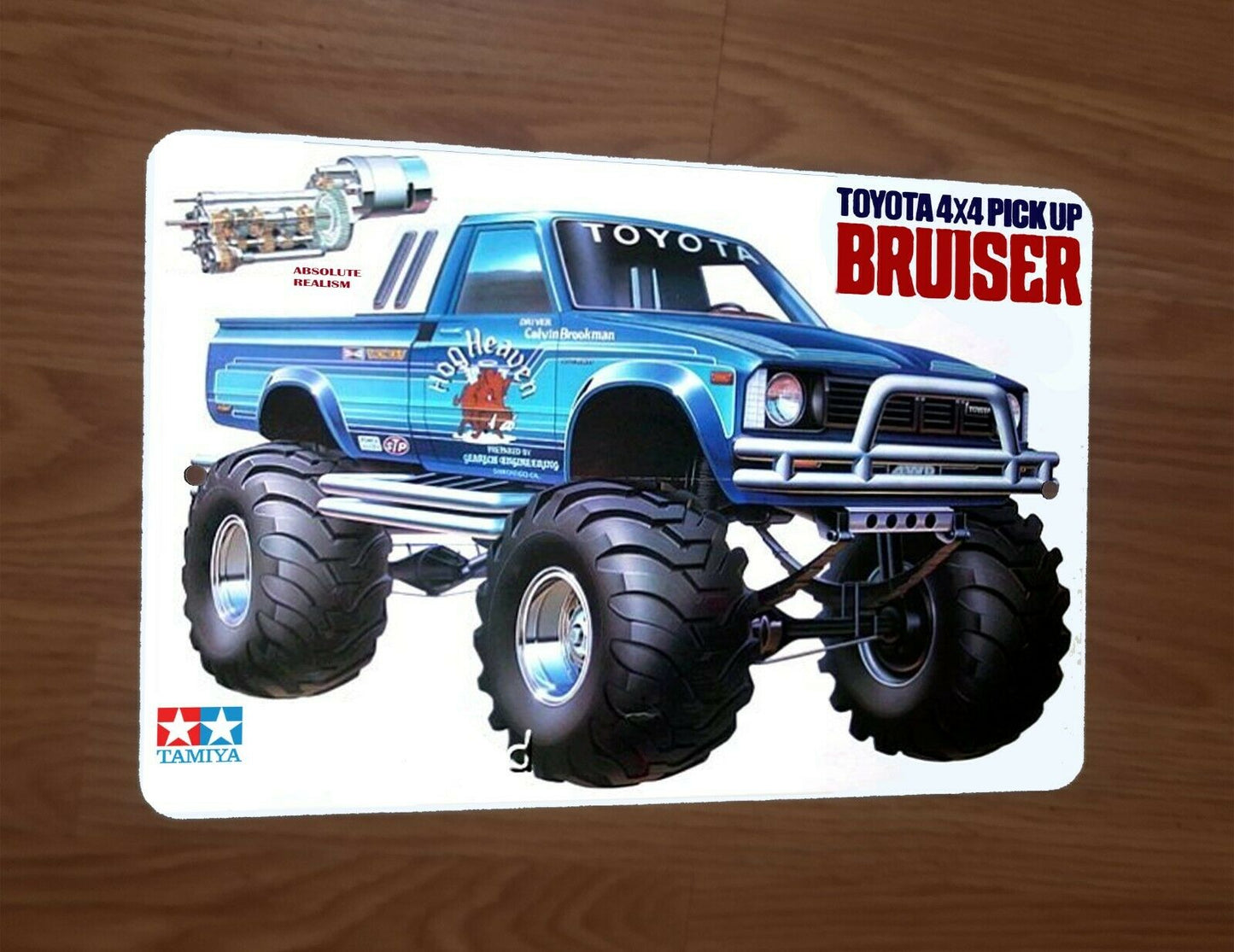 Bruiser Radio Remote Control Toyota Pick-Up Truck Box Art 8x12 Metal Wall RC Car Sign Garage Poster