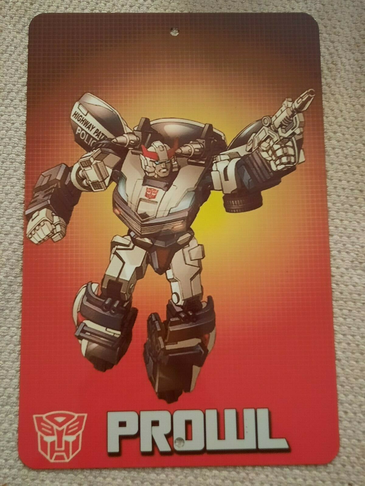 Transformers Prowl Autobot 8x12 Metal Wall Sign