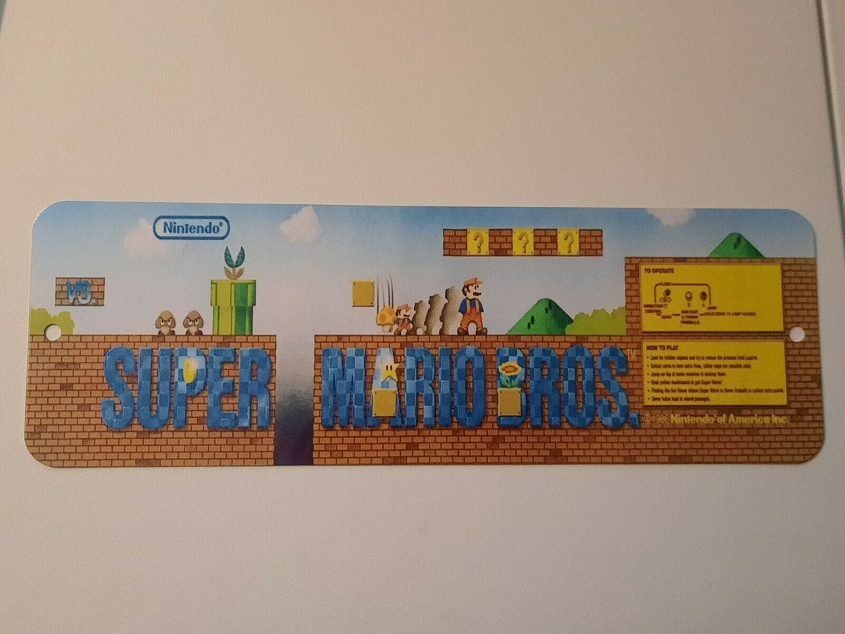 Super Mario Bros 4x12 Inch Metal Wall Sign Classic Video Game Arcade Retro 1980s
