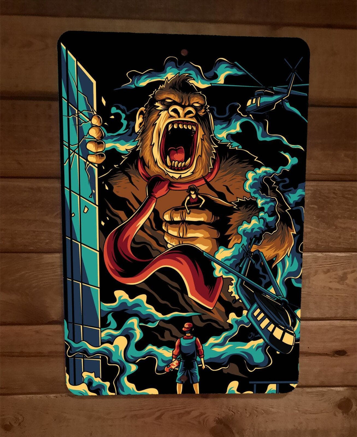 King Donkey Kong 8x12 Inch Metal Wall Sign