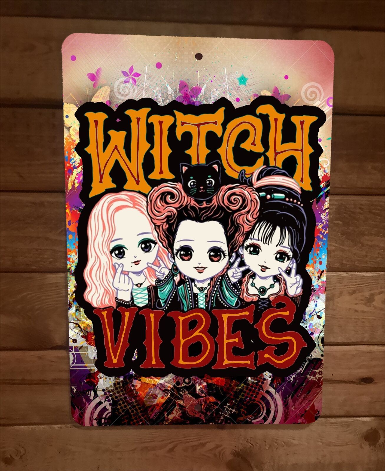 Witch Vibes Horror Halloween Hocus Pocus 8x12 Metal Wall Sign Poster