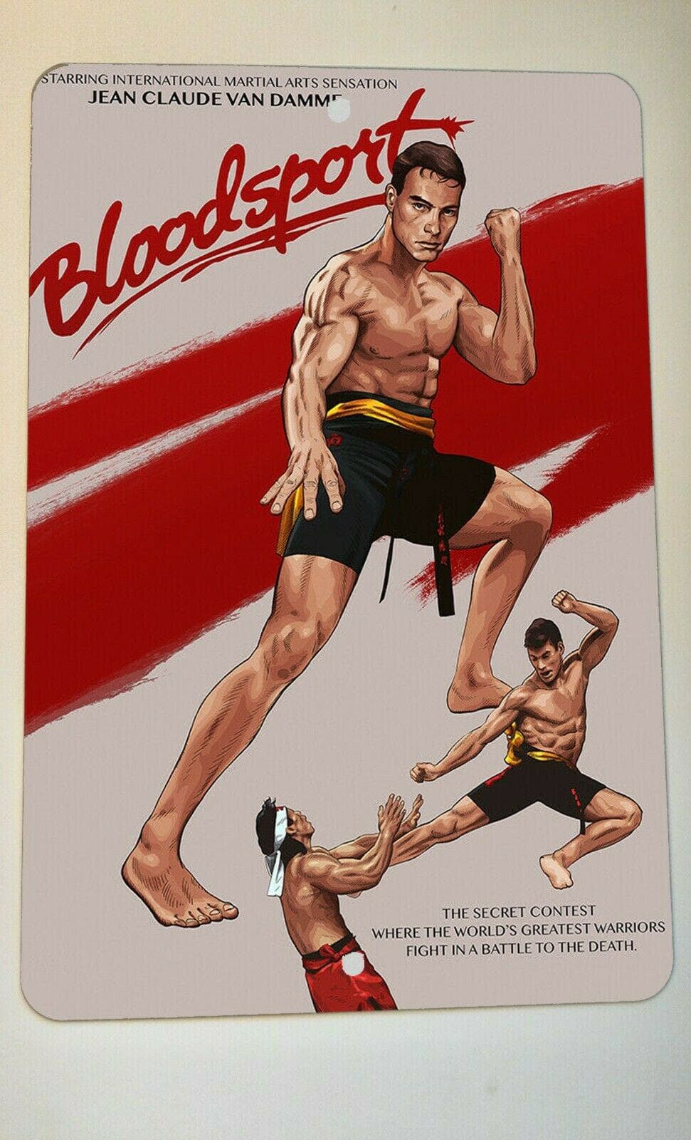 Jean Claude Van Damme Bloodsport Martial Arts Movie Poster 8x12 Inch Metal Wall Sign
