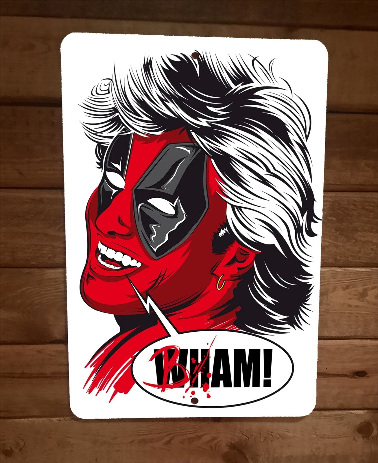 Deadpool George Michael Wham Bham Parody 8x12 Metal Wall Sign