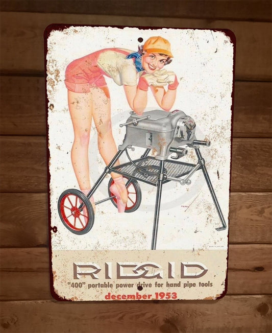 Vintage Look Rigid 1953 Portable Power Drive 8x12 Metal Wall Sign Garage Poster