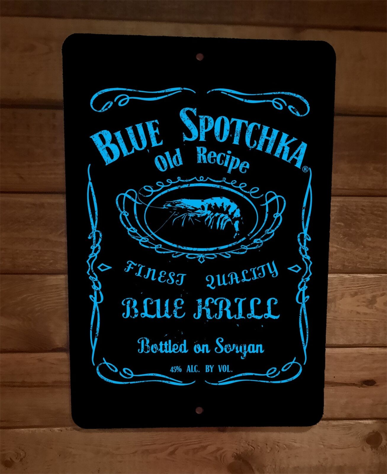 Blue Spotchka Krill Old Recipe Star Wars Liquor 8x12 Metal Wall Bar Sign