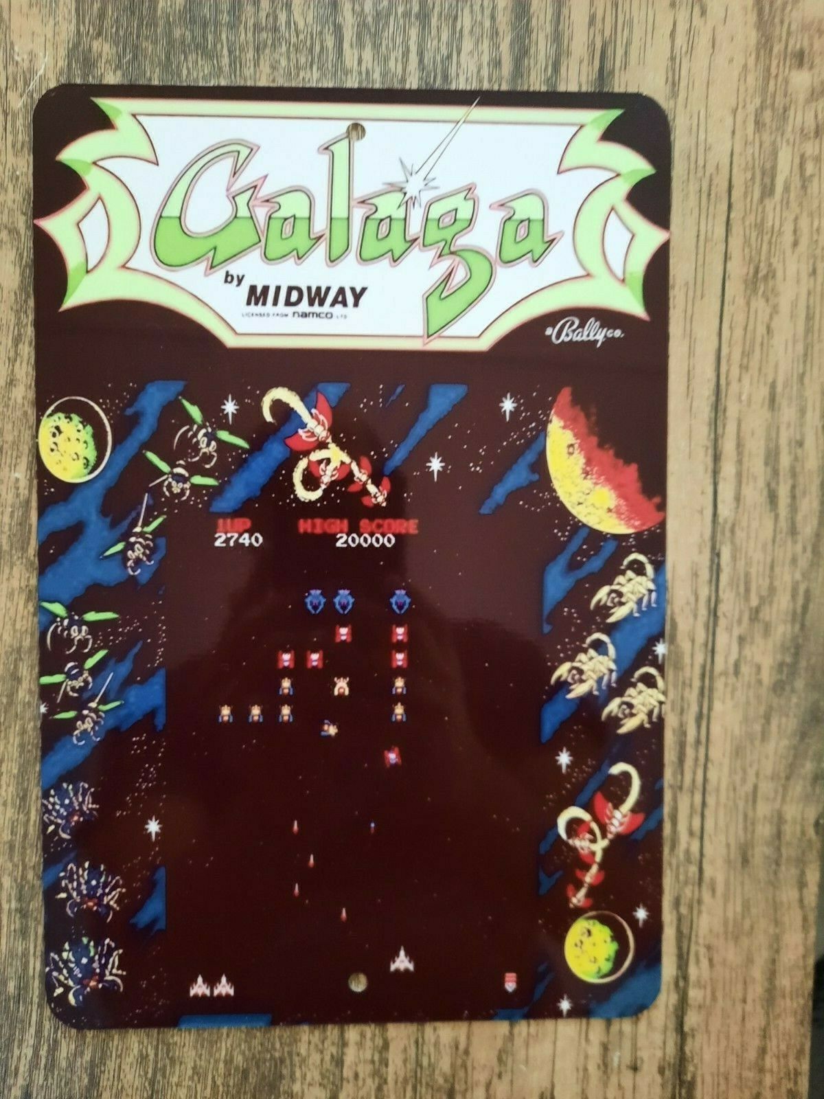 Galaga Arcade Game 8x12 Metal Wall Sign Video Game